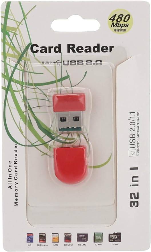 TF Micro SD Card Reader - Red