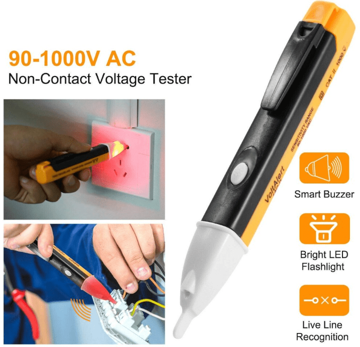 Voltage Tester Pen 1AC-D AC 90~1000V Power Detector With 2 AAA