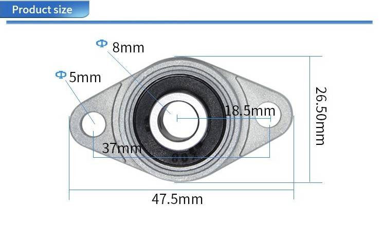 Self-Aligning Flange Bearing (Horizontal- 8mm Dia) KFL008 BEARING