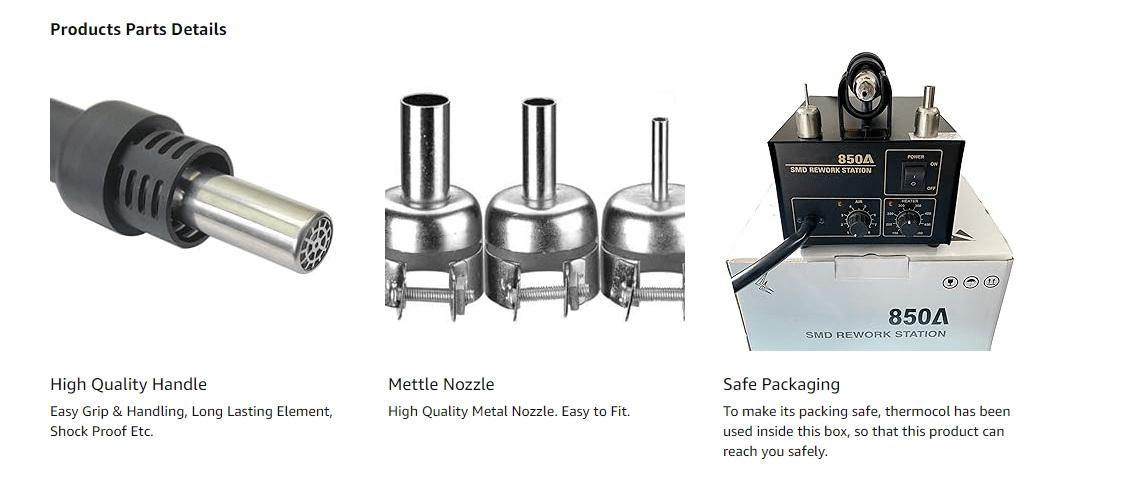 Hot Air Gun Soldering Station With Air & Temperature Controller 850A