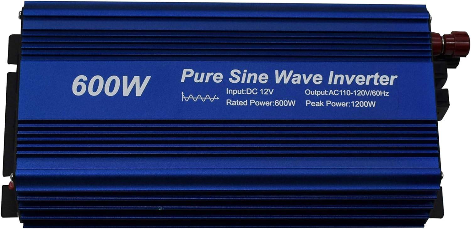 Jarett Pure Sine Wave Inverter 600W Dual Outlet Output DC 12V to AC120V