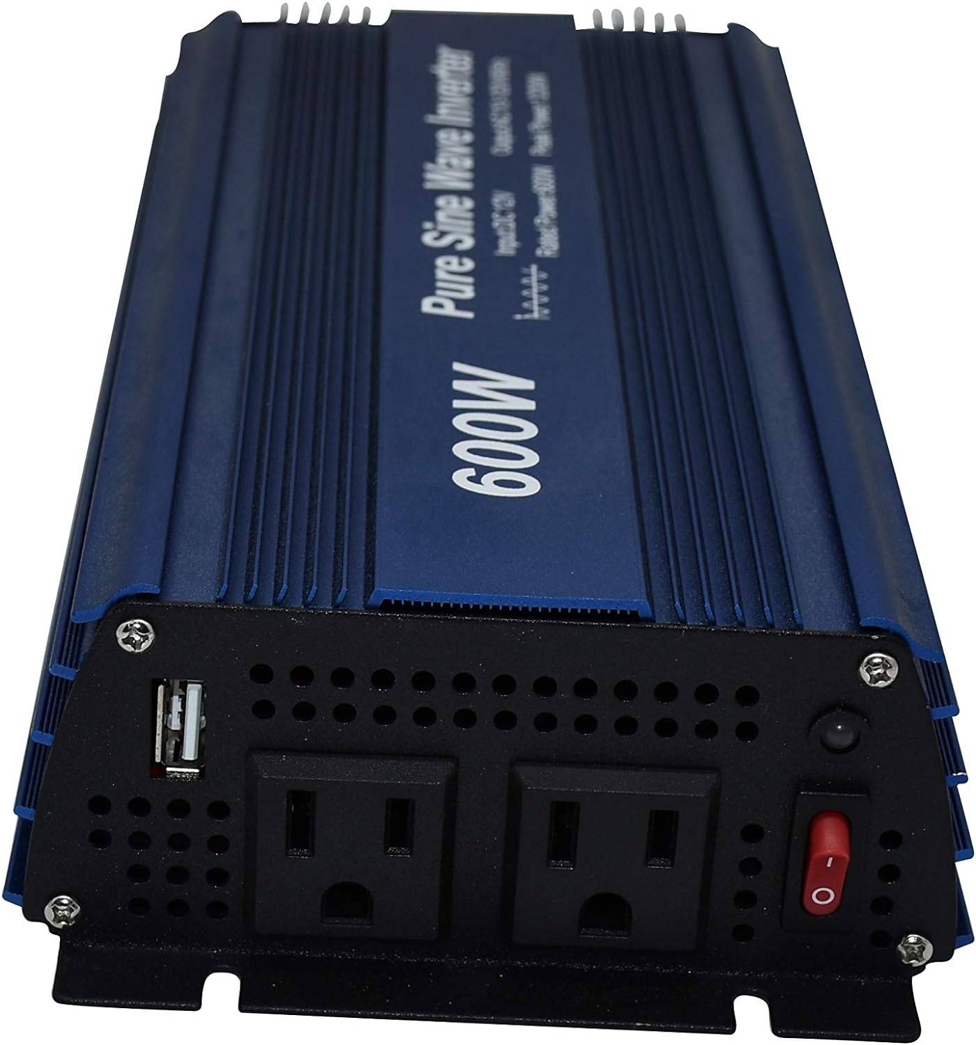 Jarett Pure Sine Wave Inverter 600W Dual Outlet Output DC 12V to AC120V