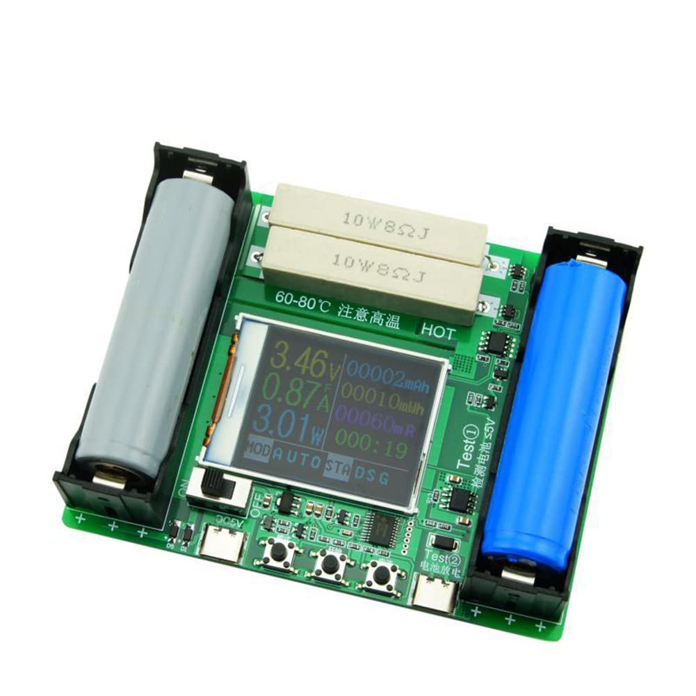CH-3.0 2 Channel Battery Capacity Tester for 18650 Lithium Battery Voltage Current Indicator 1.77in TFT LCD Display Module