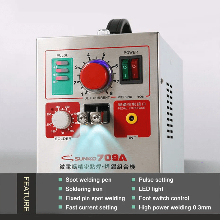 SUNKKO 709A Pulse Spot Welder Machine 3.2KW with Soldering Iron