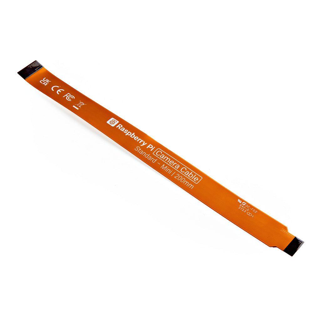 flexible flat cable (FFC) adapter converts the 22-pin 0.5mm pitch camera port on the Raspberry Pi 5 to a standard 15-pin 1.0mm pitch interface, enabling compatibility with Raspberry Pi Camera Modules (v1/v2/HD) and third-party MIPI CSI cameras.