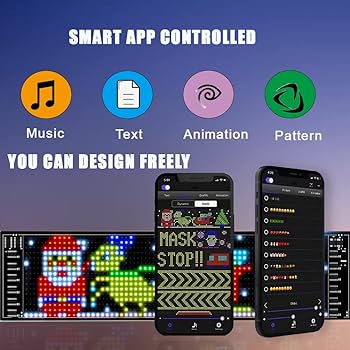 LED Matrix Panel Bluetooth APP Control – Model: JTPD-03-045 (12x59cm)