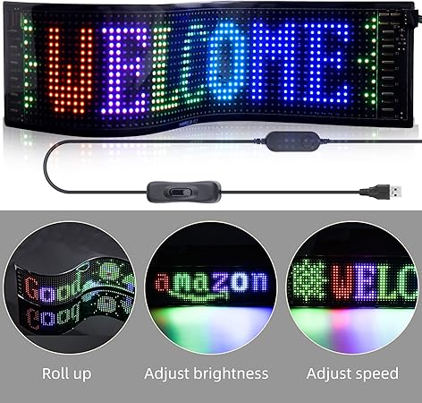 LED Matrix Panel Bluetooth APP Control – Model: JTPD-03-045 (12x59cm)