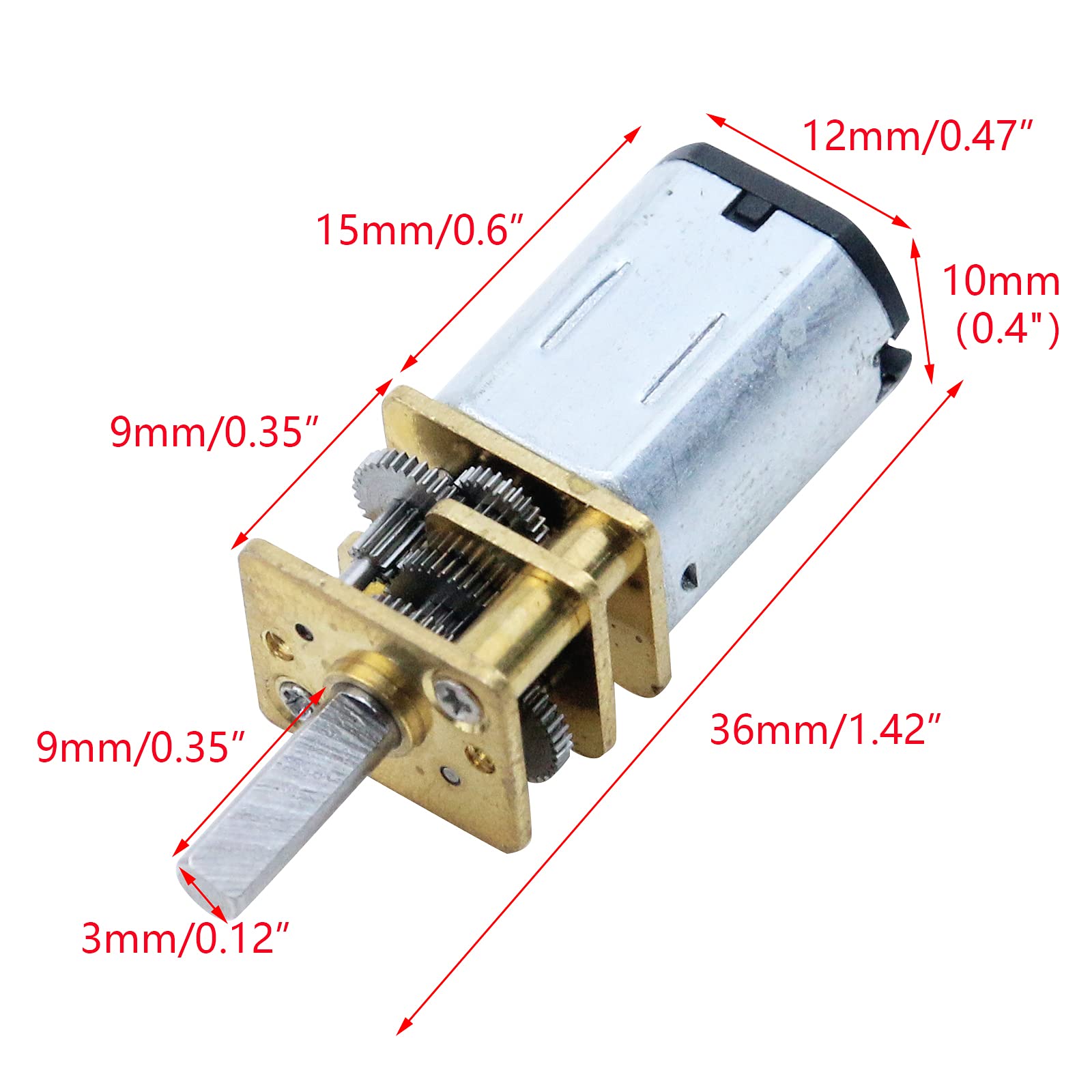 N20 DC Gear Motor 3V-12V 300RPM Dual output Shaft motor
