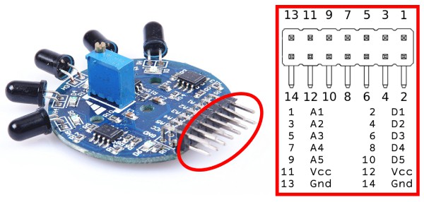 5 Channel Analog Digital Flame Sensor Module