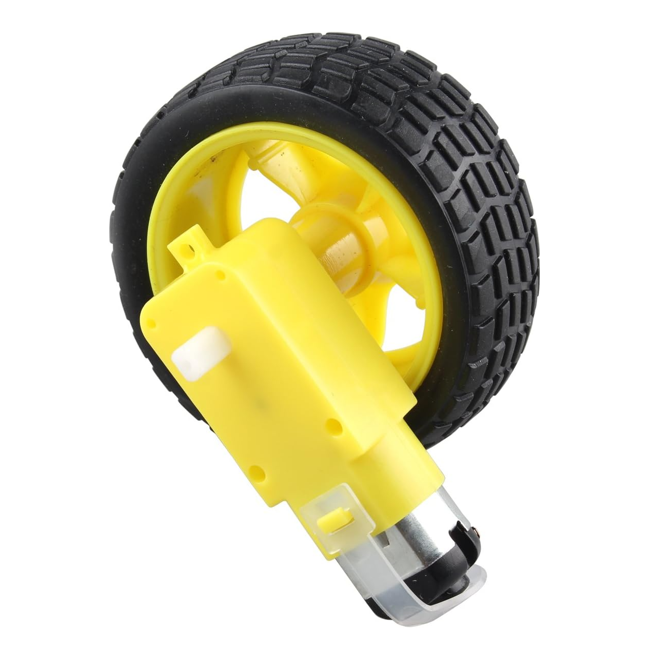 DC Geared Motor Dual Shaft 3:12VDC with Wheel (D:65mm X W:26mm)