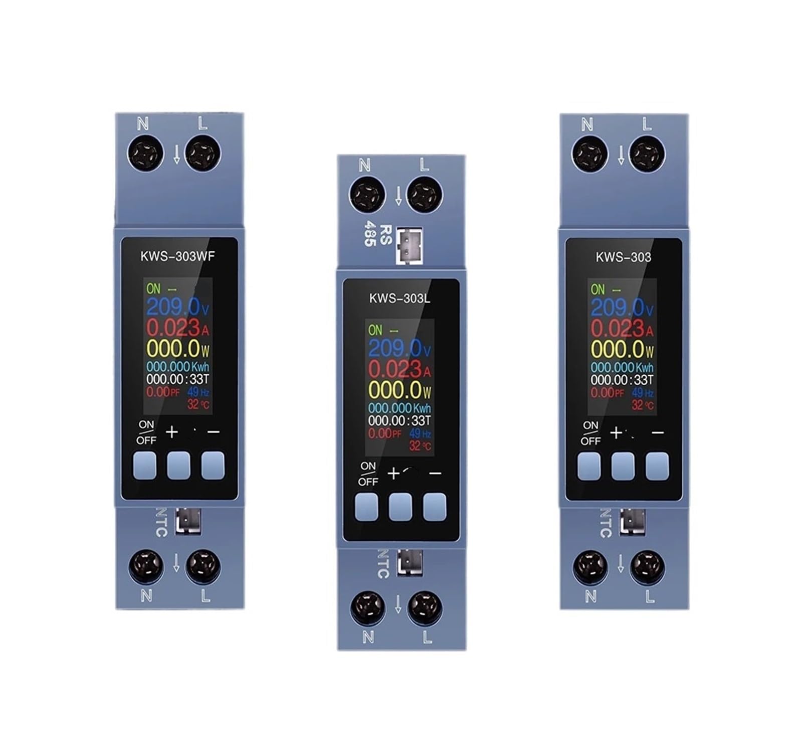 KWS-303 Power Meter 8 in 1 Energy 85-290V/40A Voltage and Current Meter