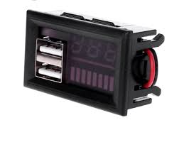 Digital Voltage & Battery Capacity Meter Panel For Lead Acid Battery 12V With Dual USB Output 5V 2A