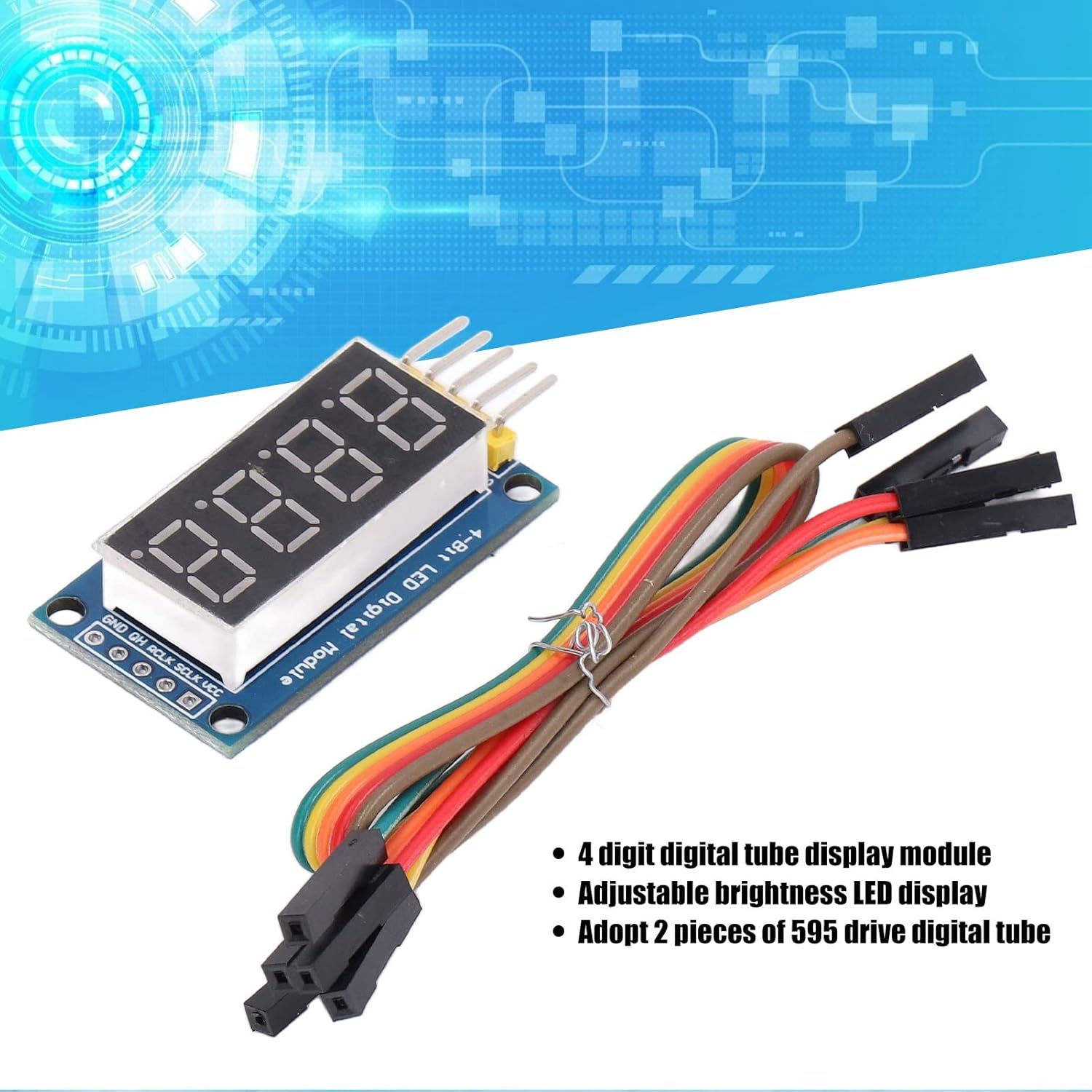 4 Digit Digital Module Unit 74HC595 LED Display Module