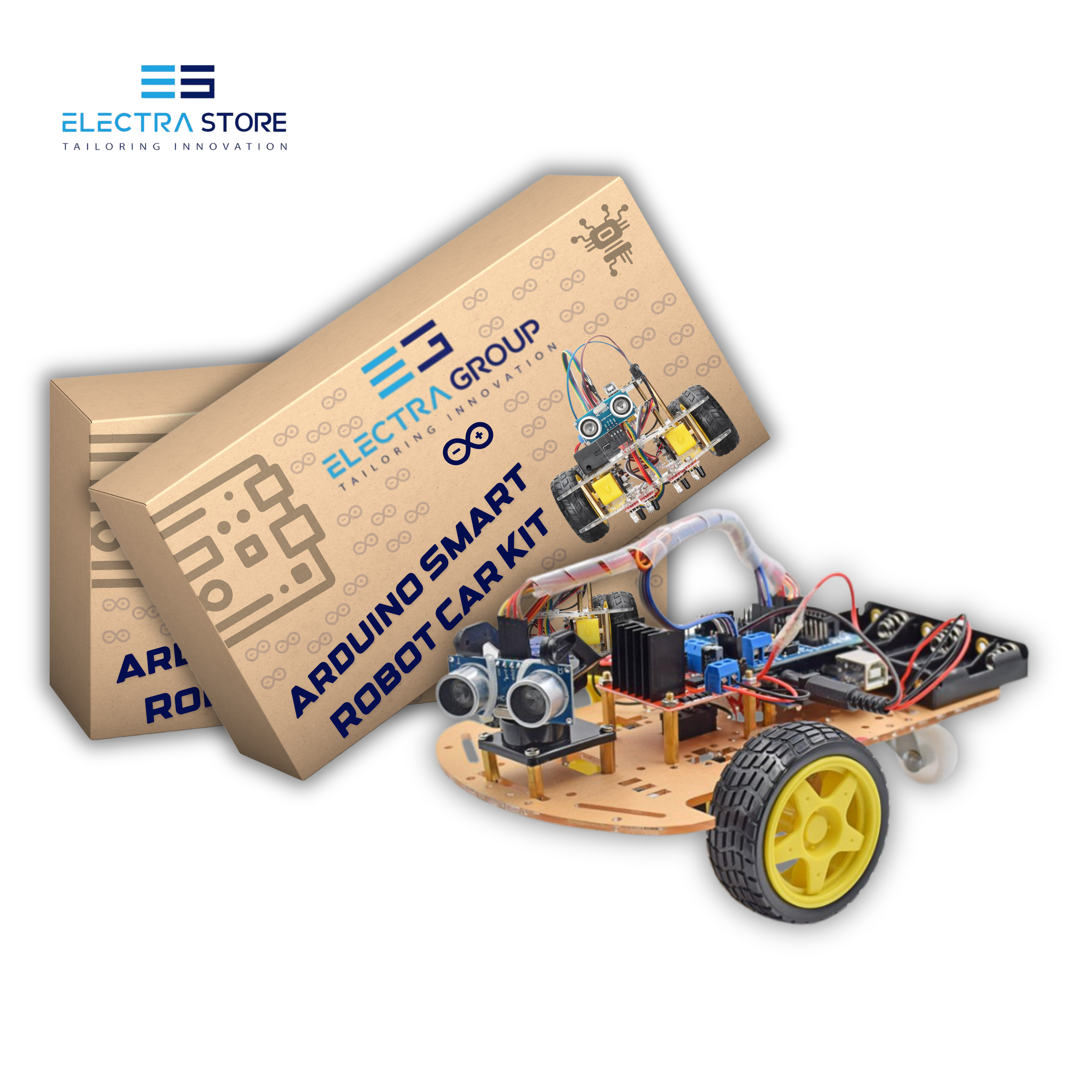 Kit Arduino Masina 2WD Arduino Smart Robot Car Kit - Perfect for Beginners - Electra Store