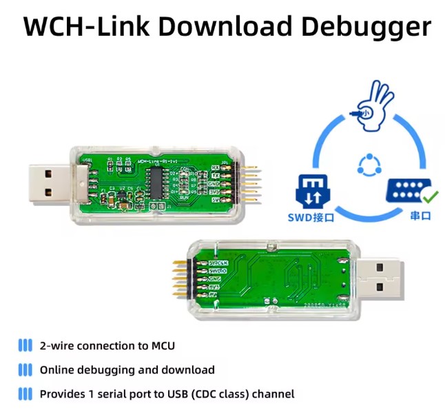 WCH-Link Download Debugger Risc-v Framework Mcu Online Debugging Swd Interface Chip Programming