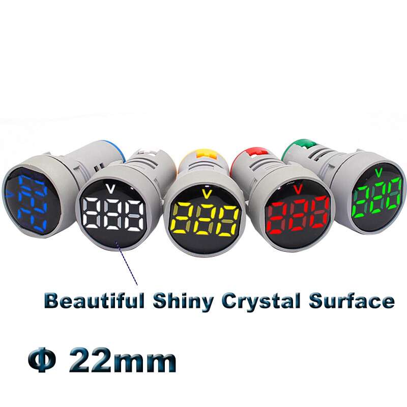 Indicator Light Voltmeter AD101-22VM Round Shape