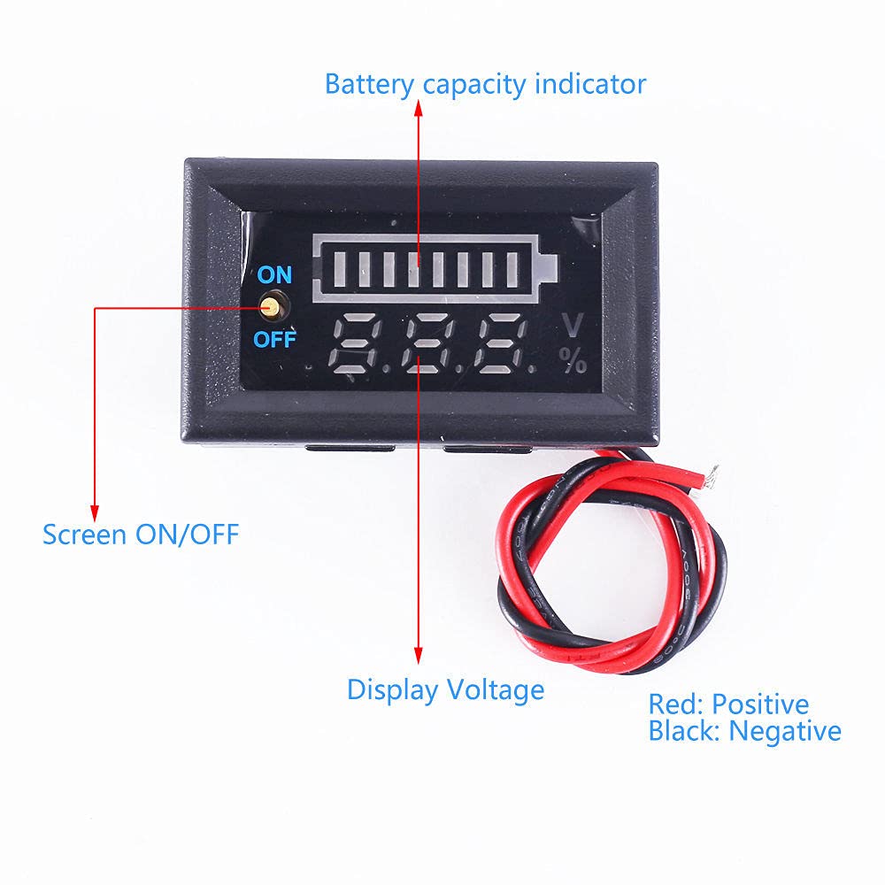 Lithium Battery Capacity Meter Tester – LED Display Voltmeter
