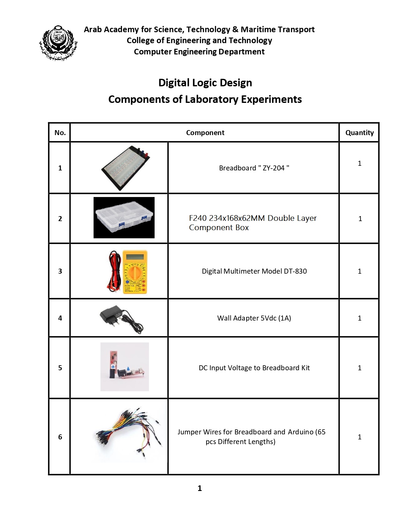 AAST computer engineering KIT  -Digital Logic Lab