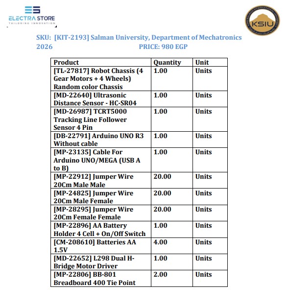 Salman University, Department of Mechatronics 2026