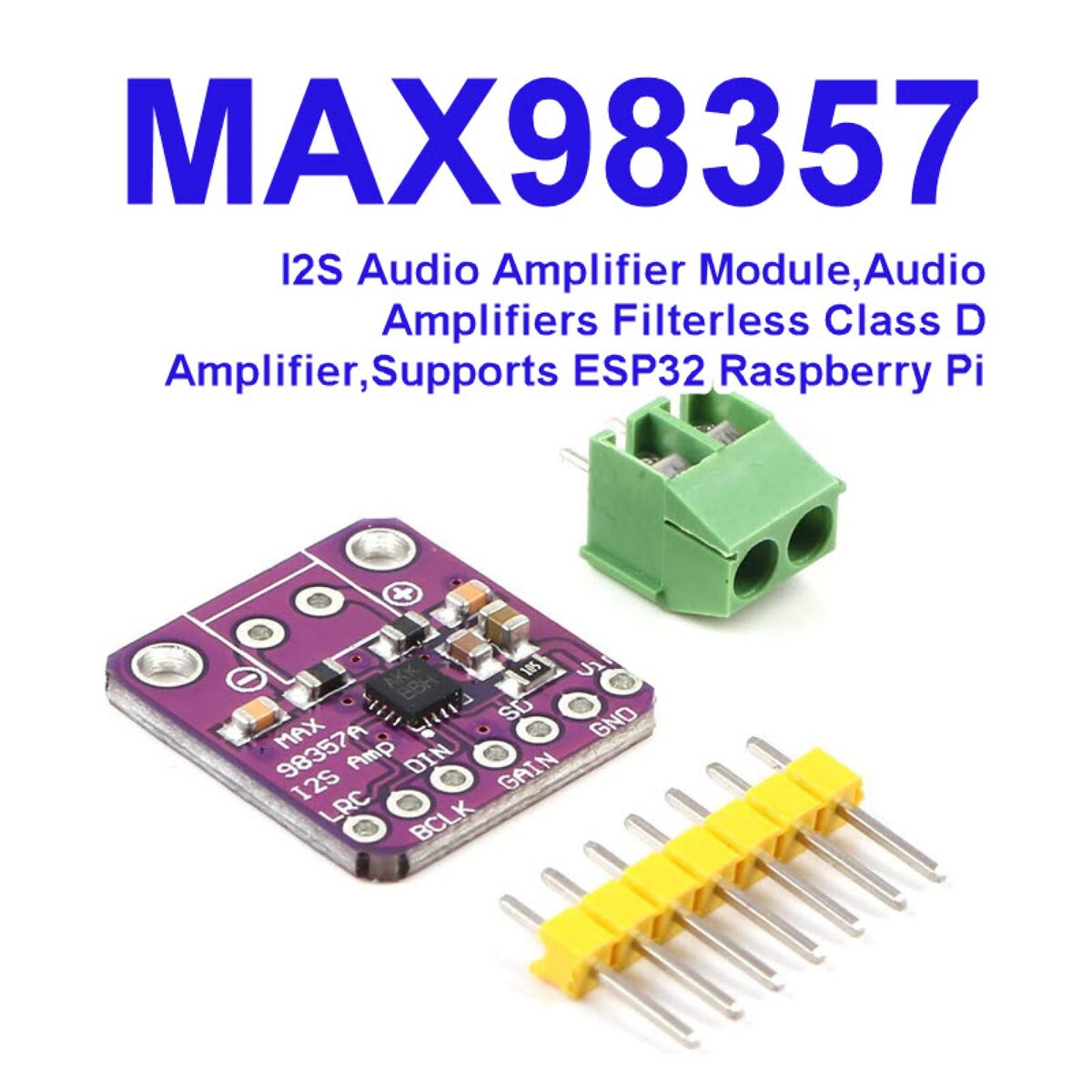 Max98357a Amplifier Module MAX98357A I2S 3W Class D Amplifier Module for ESP32 & Raspberry Pi ...