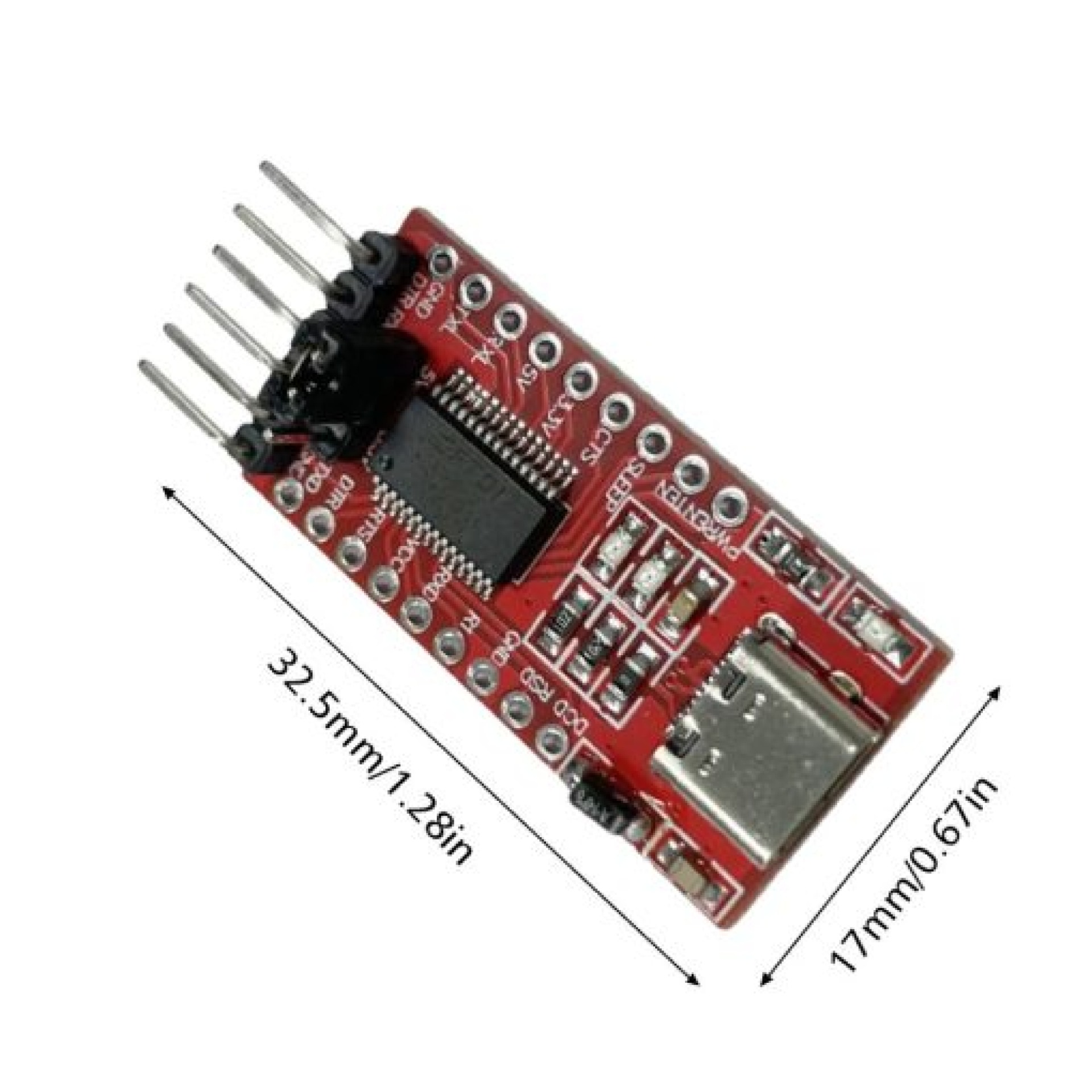USB Type C to TTL FTDI Board Module FT232RL Switchable 3.3V/5V