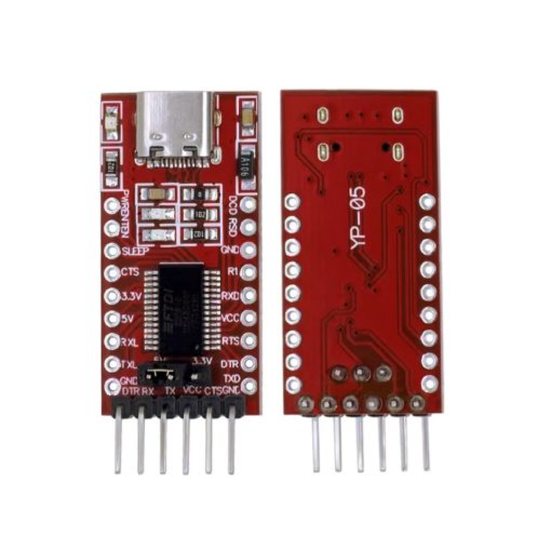 USB Type C to TTL FTDI Board Module FT232RL Switchable 3.3V/5V - Image 2