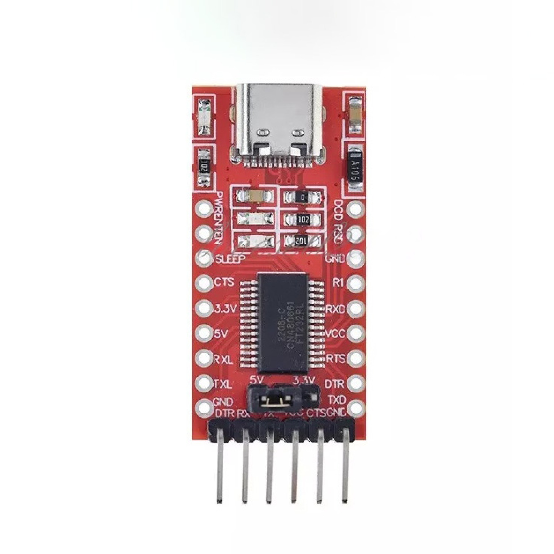 USB Type C to TTL FTDI Board Module FT232RL Switchable 3.3V/5V - Image 4
