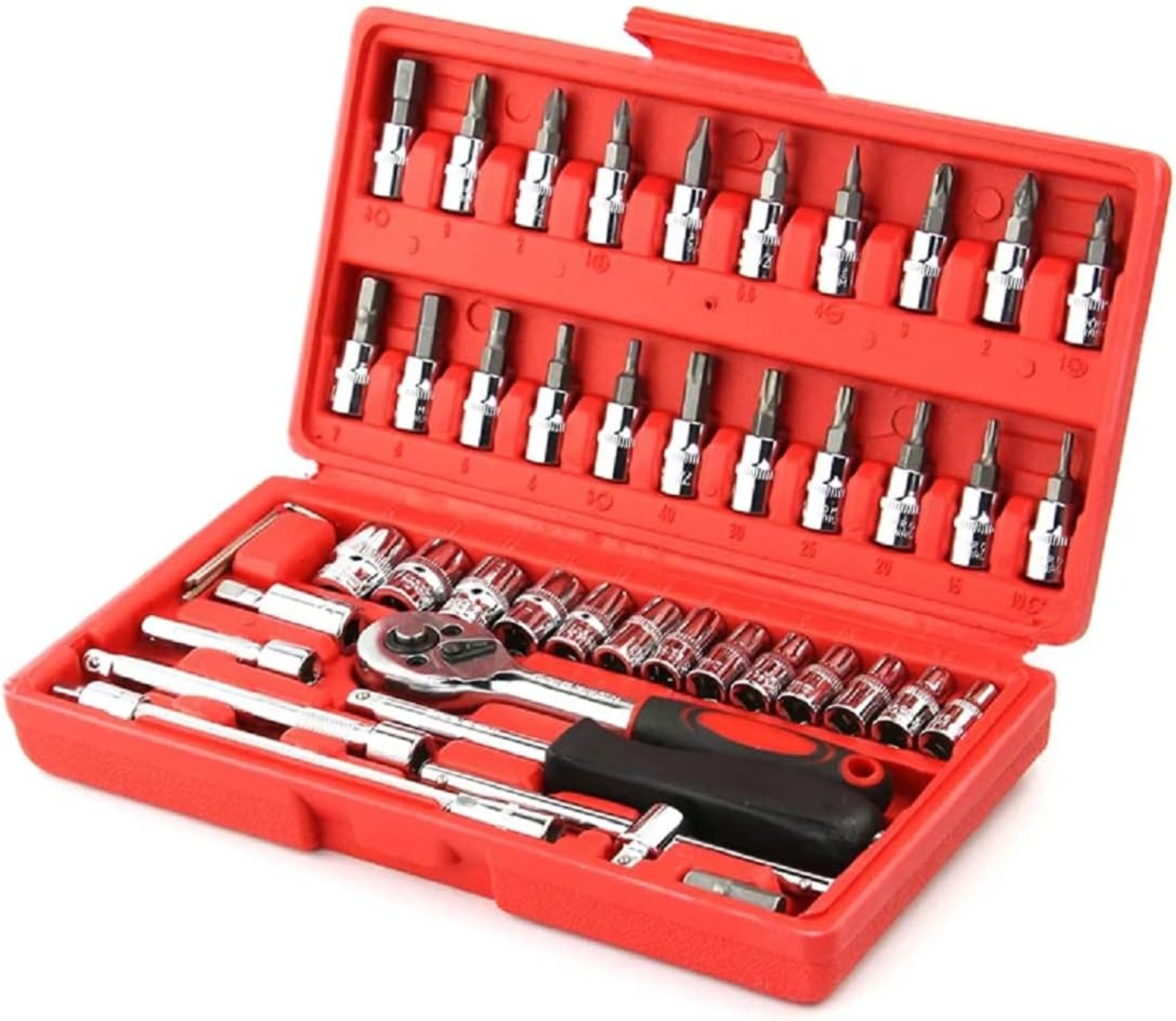 Car Repair Tool 46pcs 1/4-Inch Socket Set 