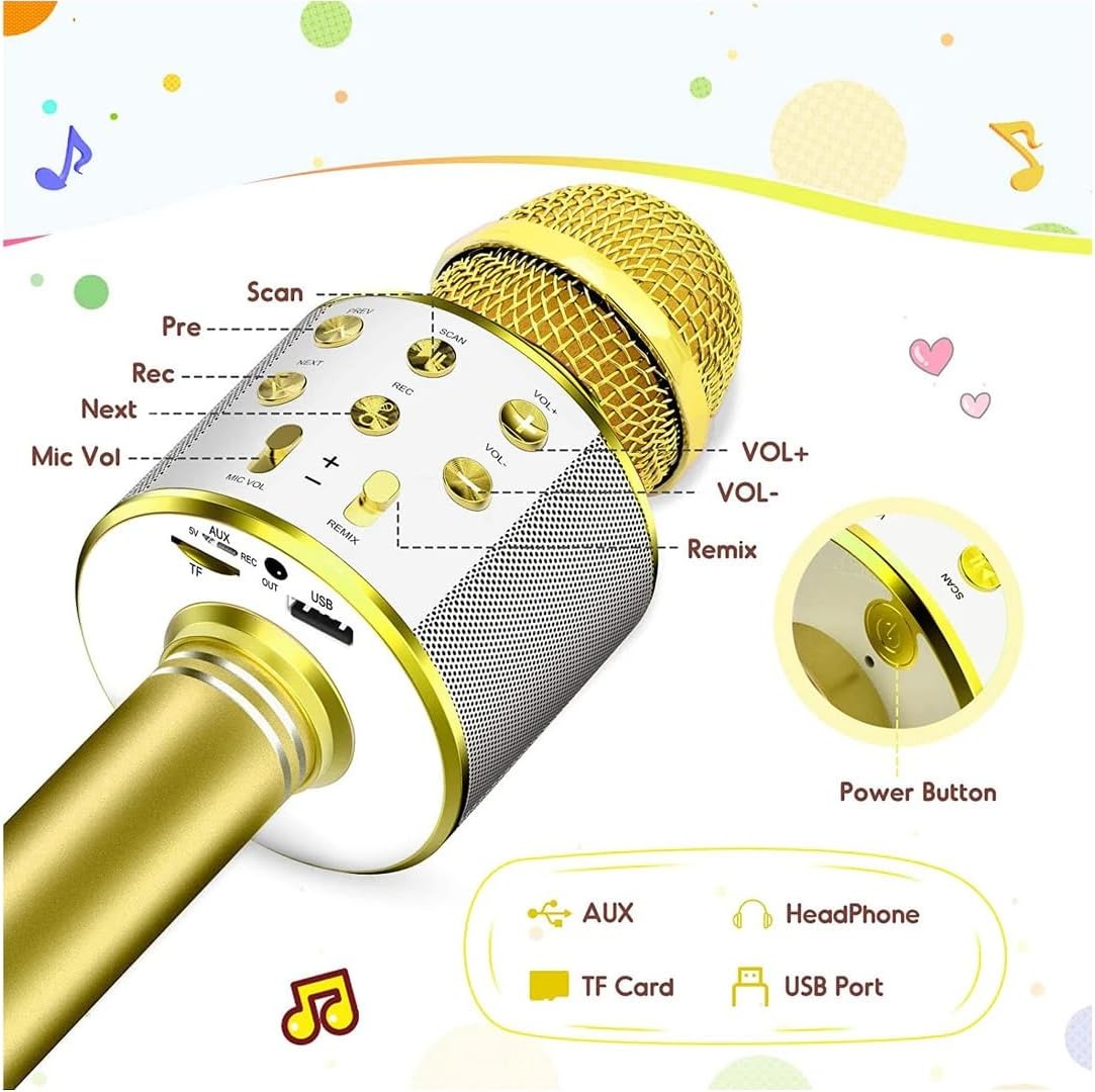 Handheld Wireless Singing Multi-Function Bluetooth with Microphone Speaker - Image 4