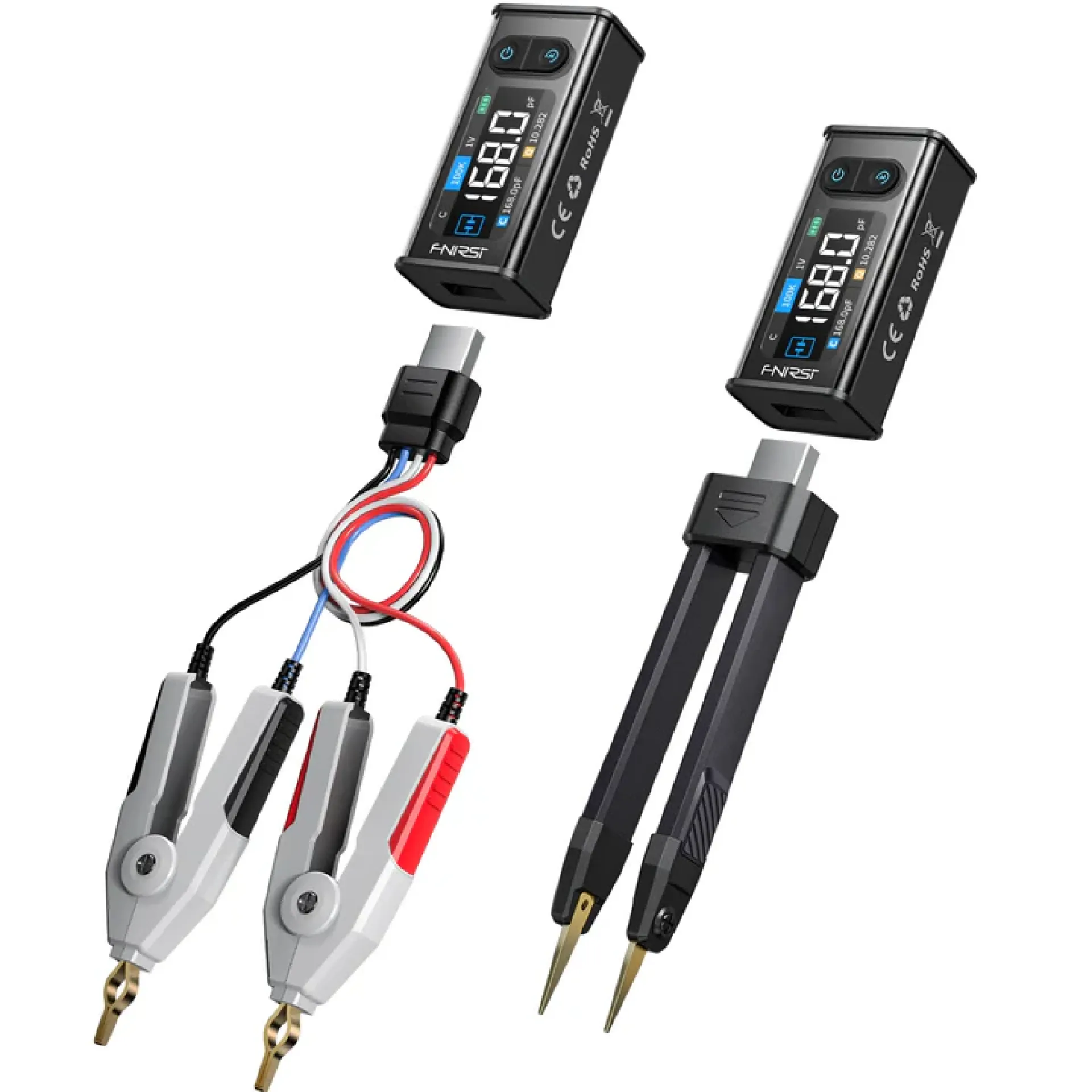 FNIRSI® LCR-ST2 Plus 100K LCR ESR Meter 2-In-1 Digital Tweezers Bridge - Image 2