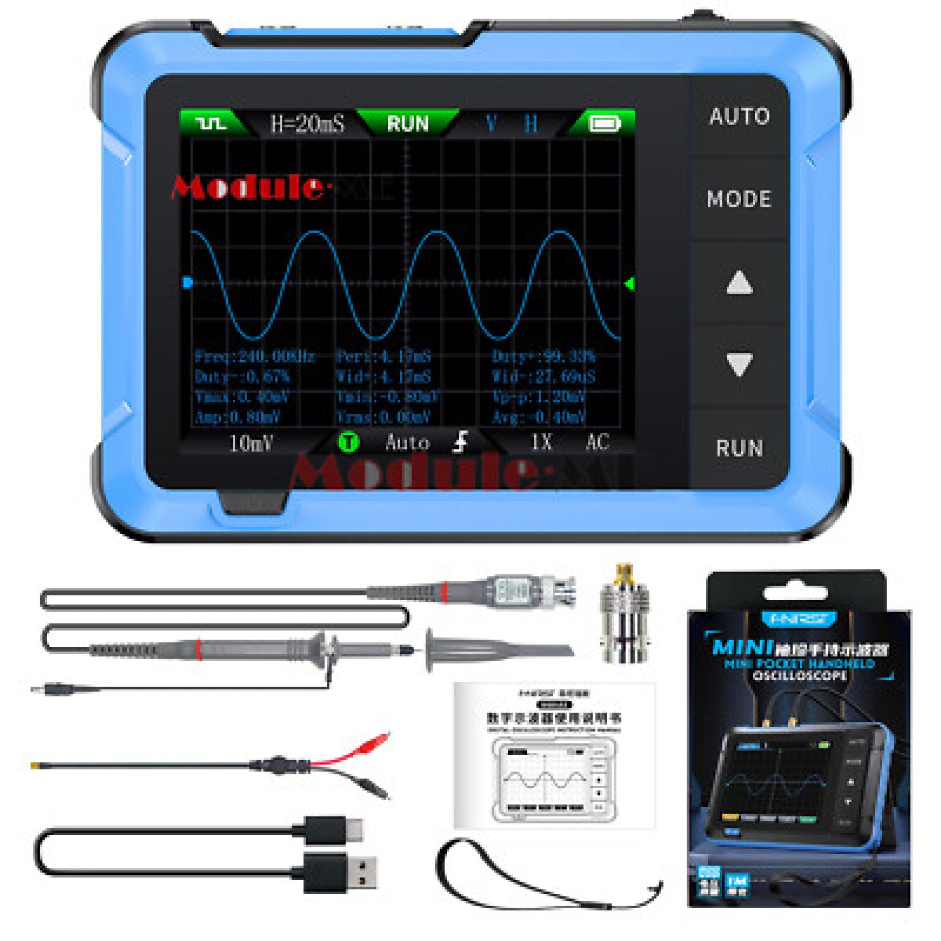 FNIRSI® DSO-510 10MHz 48MS/S Mini Handheld Digital Oscilloscope Signal Generator - Image 2