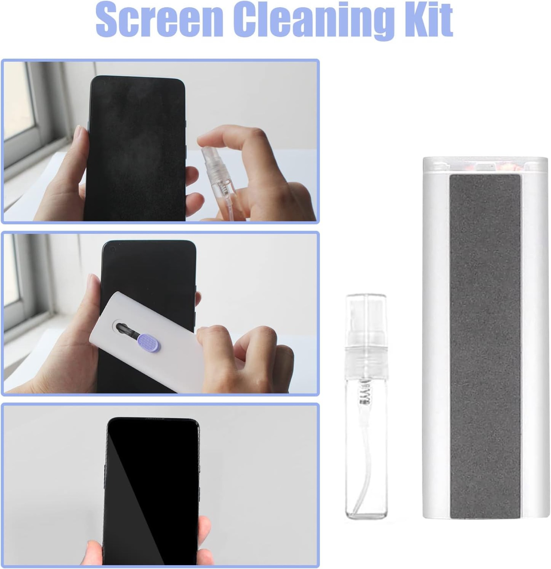 Laptop Cleaner Keyboard Cleaner Kit with Brush, 7 in 1 Electronic Cleaner Kit for Airpod Pro Earbuds Phone Computer, Multi-Function Cleaning Kit for Keyboard Laptop Airpods MacBook Earbuds PC - Blue - Image 3