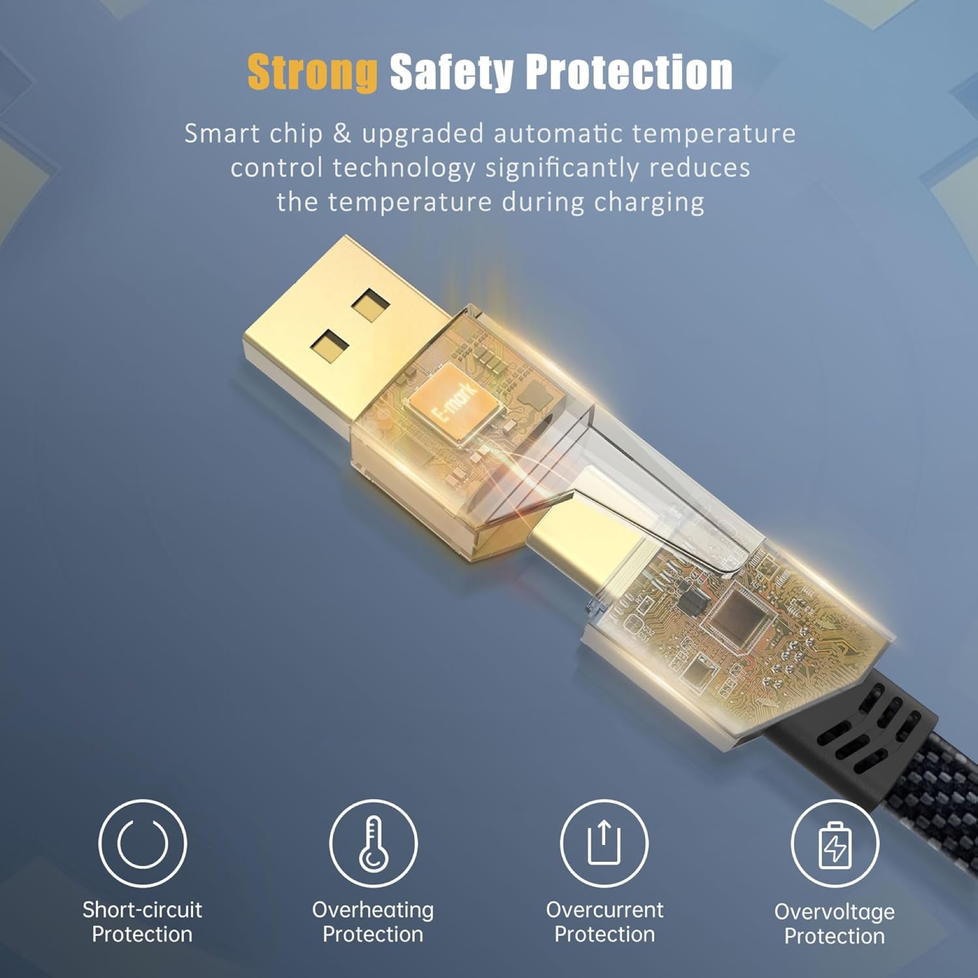 YISH 4-in-1 Multi USB Fast Charging Cable 1.8M – USB-A & USB-C to USB-C / Lightning - Image 3