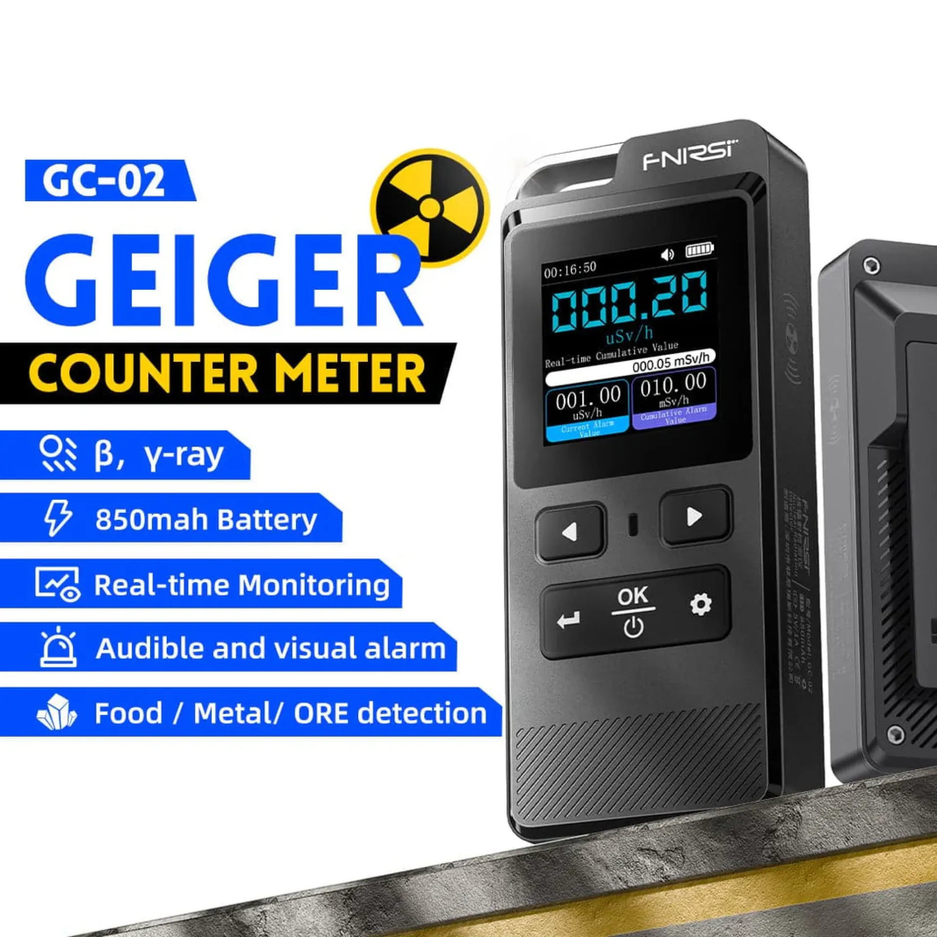 FNIRSI® GC-02 Geiger Counter Nuclear Radiation Detector - Image 4