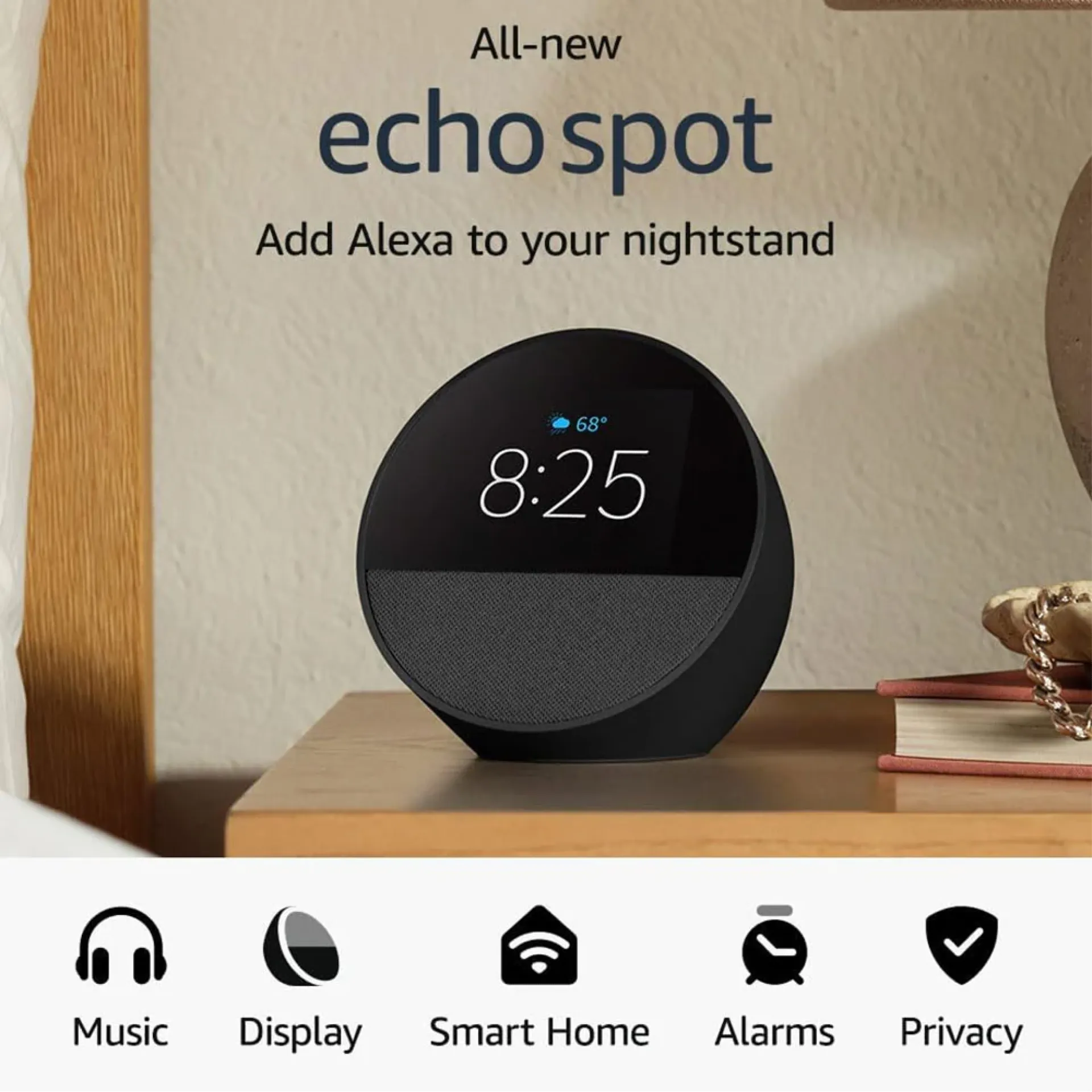 Amazon Echo Spot Alexa-Enabled Smart Speaker - Image 3