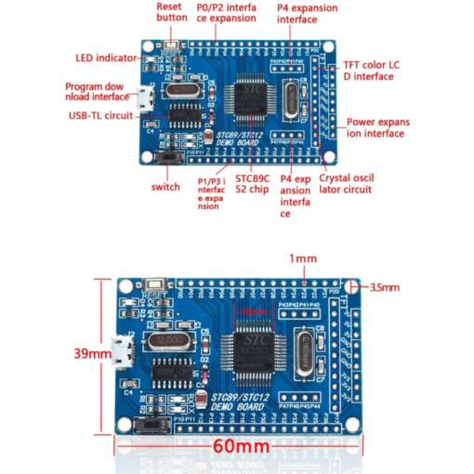 STC89C52 Microcontroller Development Board - Image 4