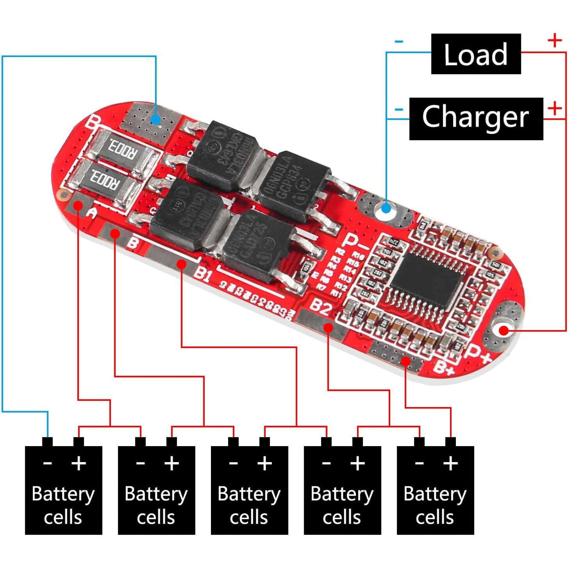 Lithium Battery Charger Protection Module (BMS) 3S/4S/5S 25A - Image 3