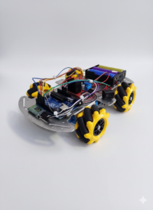 Aluminum Mobile Robot Plateform 4WD (with 4 DC Metal Geared Motor & 4 Mecanum Wheel)