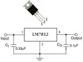 3pcs LM7812 IC stabilizzatore di tensione lineare,non regolato 12V 2A .