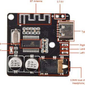 Mini Bluetooth Audio Receiver Board BT5.0 with Type-C USB