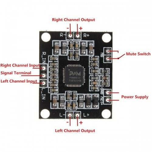 PAM8610 Digital Audio Amplifier Board 2x15W Dual Channel Stereo 7-15 V