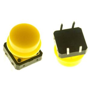 Press 4 Pin With Cap Push Button Yellow