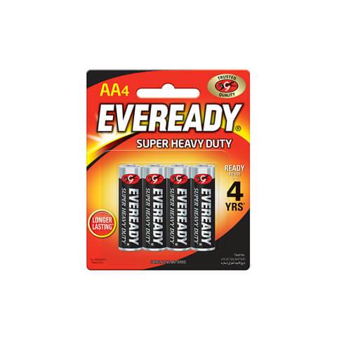 Eveready AA 1.5V Four Batteries Black