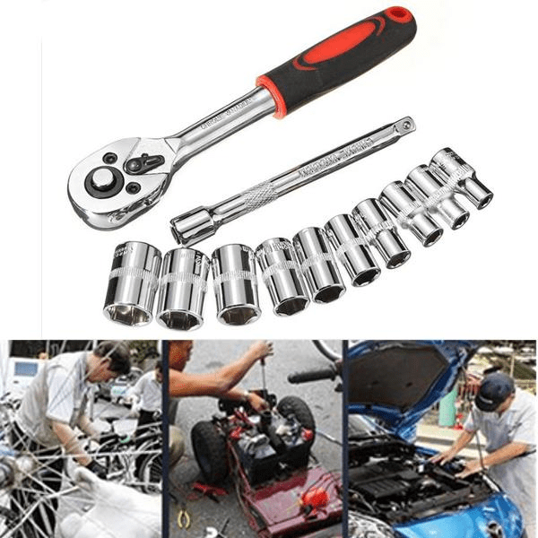 12pcs SOCKET SET Quality Chrome Vanadium Ratchet Wrench