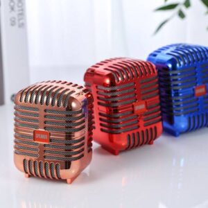 Wireless Bluetooth Speaker Metal USB TF Card T20 – Red