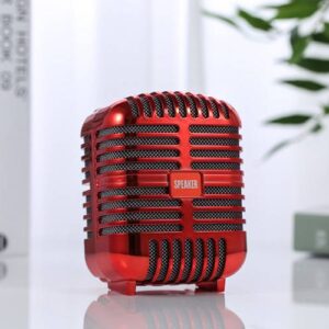 Wireless Bluetooth Speaker Metal USB TF Card T20 – Red