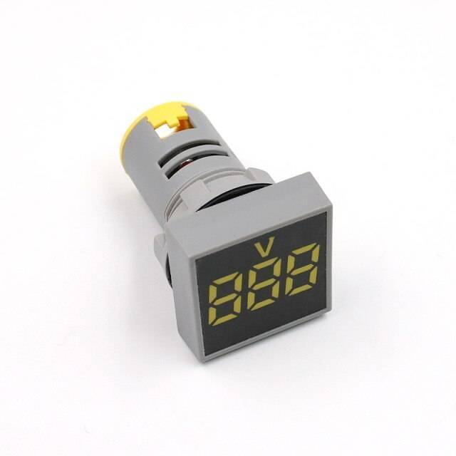 BOTRIC AD101-22VMS Mini Square Shape Digital Voltmeter YELLOW