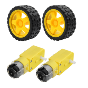 Robot Chassis (2 Gear Motors + 2 Wheels + Caster Wheel) Random color Chassis