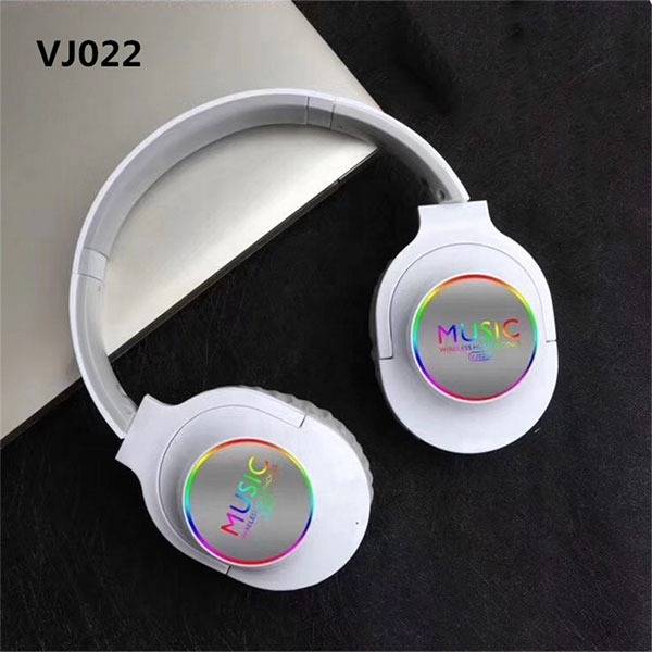 Wireless Bluetooth Over-Ear Headphones VJ022 Elegant SuperBass Stereo – White