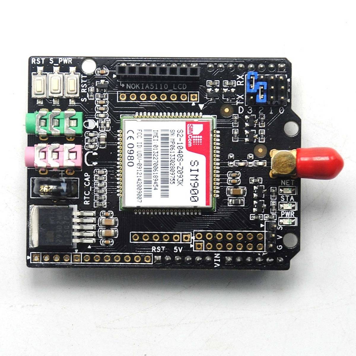 Arduino SIM900 GPRS/GSM Module with 4 Frequency Antenna